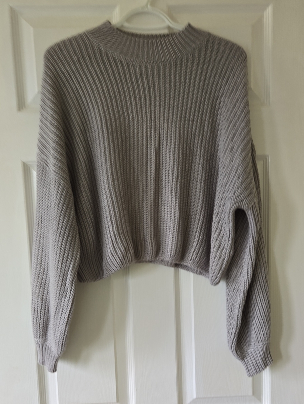 Forever 21 Taupe Ribbed Cropped Turtleneck Sweater